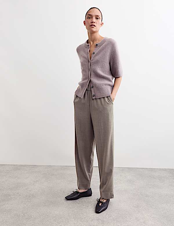 Wool Rich Flannel Tapered Leg Trouser - ES