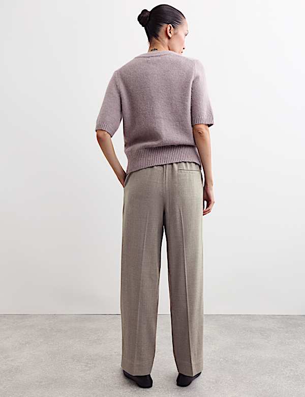 Wool Rich Flannel Tapered Leg Trouser - ES