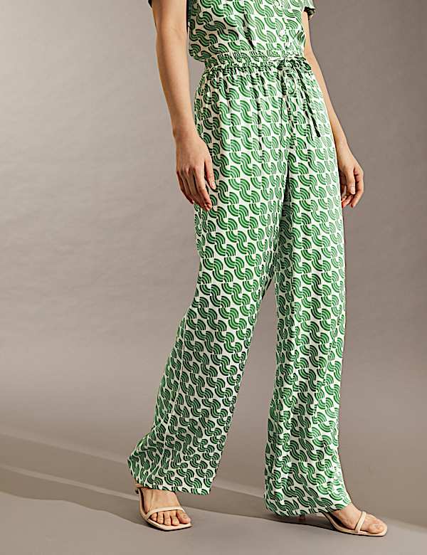 Geometric Wide Leg Trousers - ES