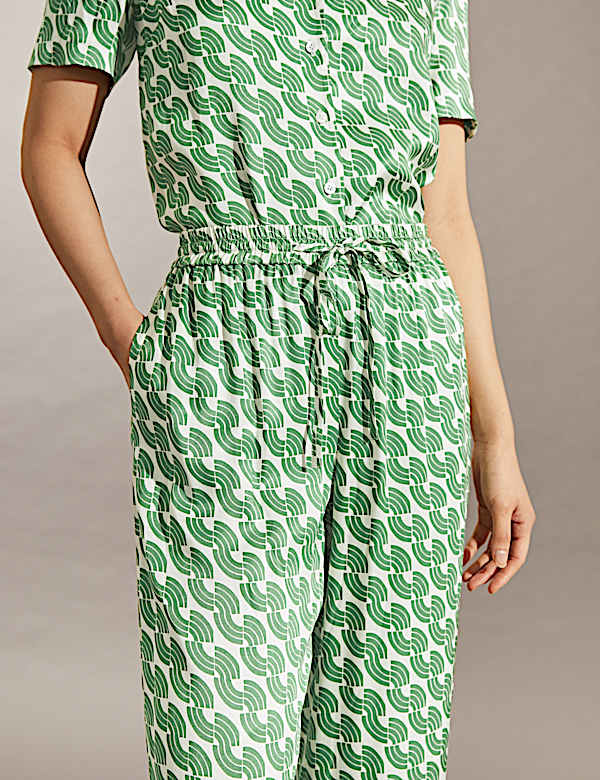 Geometric Wide Leg Trousers - ES