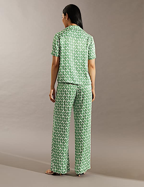 Geometric Wide Leg Trousers - ES