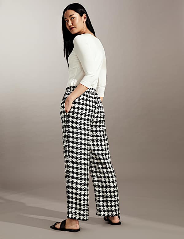 Pantal&oacute;n de pata ancha 100% seda de pata de gallo - ES