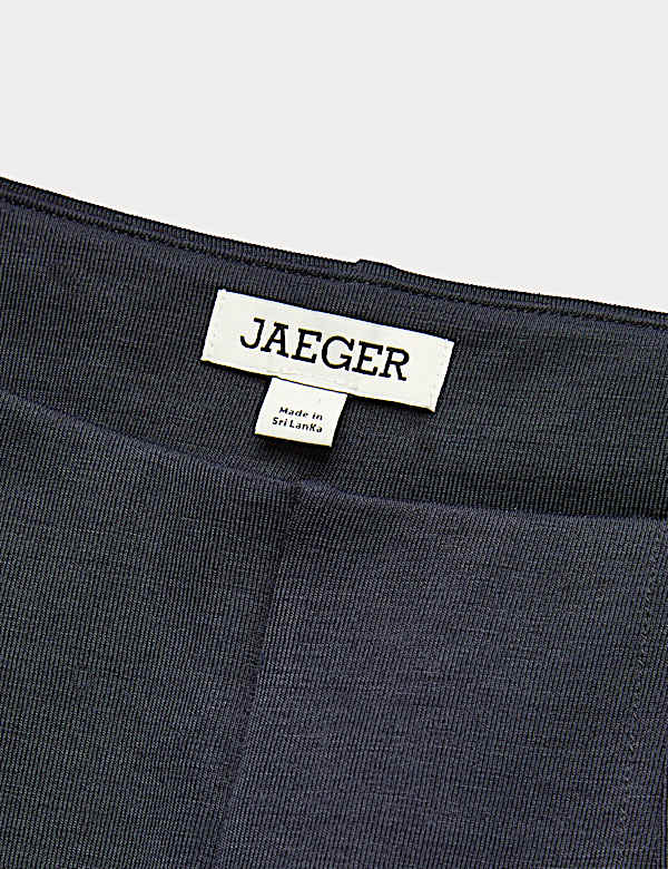 Cotton Blend Jersey Straight Leg Trousers with Wool - BE