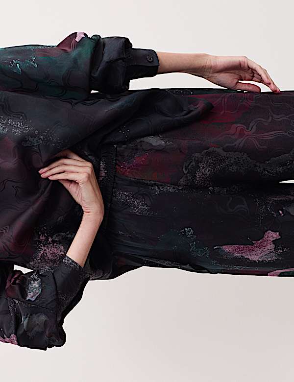 Jacquard Printed Wide Leg Trousers - ES