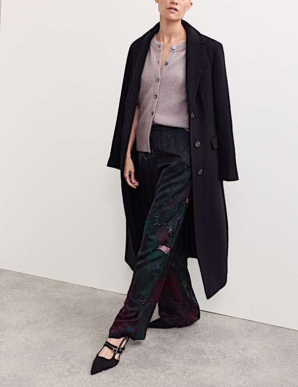 Jacquard Printed Wide Leg Trousers - ES