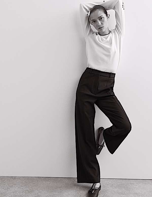 Jersey Wide Leg Trousers - AU