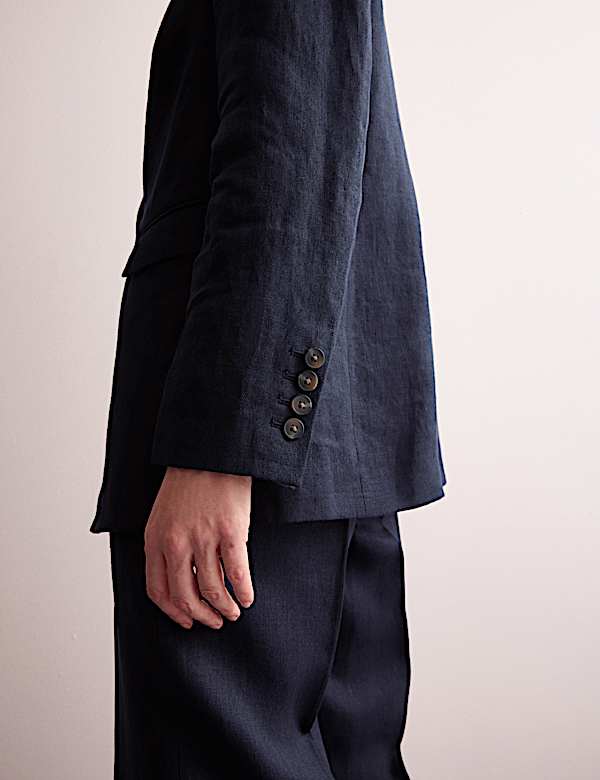 Pure Linen Pleat Front Tapered Trousers - ES