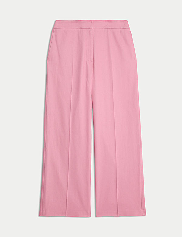 Cotton Rich Wide Leg Trousers with Linen - CA