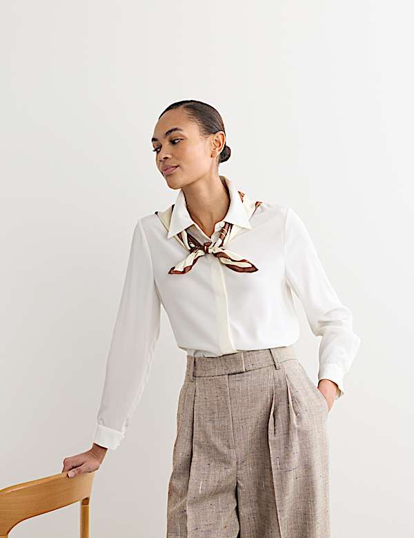 Wool Rich High Waisted Straight Leg Trousers - AU