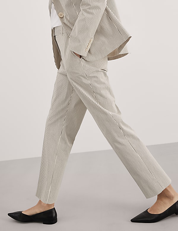Striped tapered trousers online