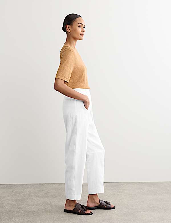 Pantalon coupe barrel 100 % lin - CA