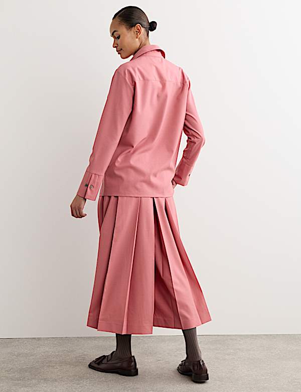 Wolrijke broekrok met wijde pijpen en riem - NL