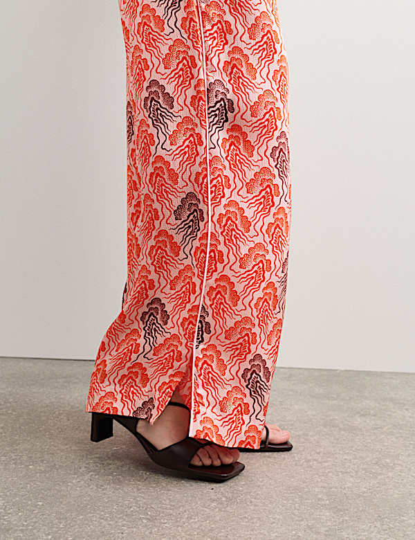 Printed Wide Leg Trousers - NL