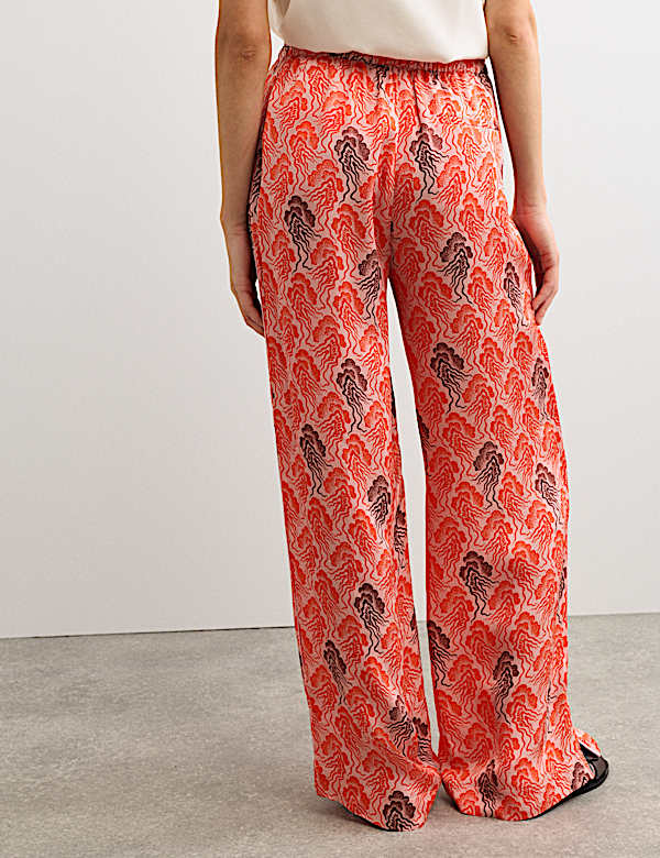 Printed Wide Leg Trousers - NL