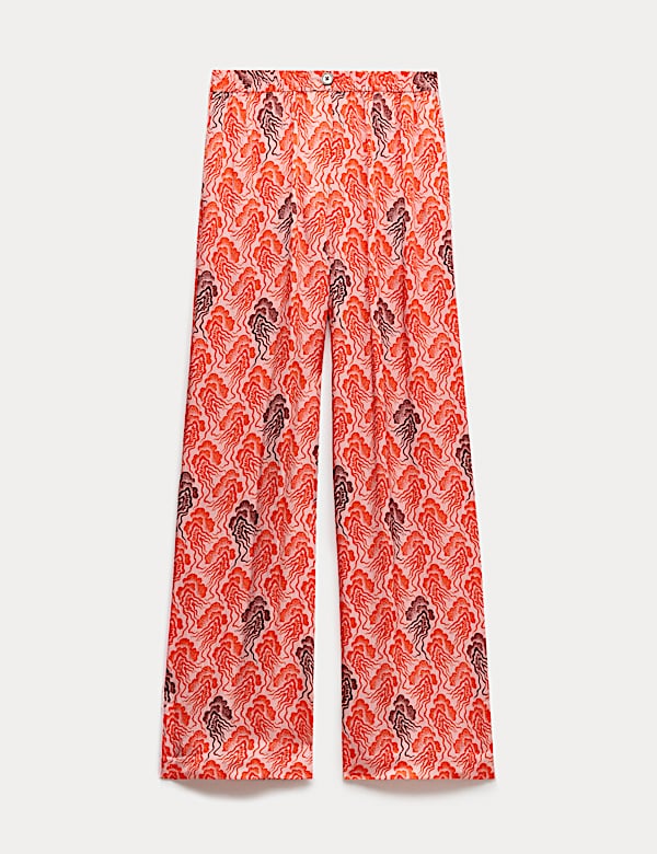 Printed Wide Leg Trousers - NL