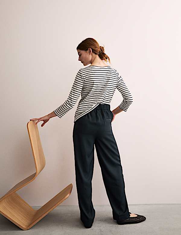 Elasticated Waist Pull On Tapered Trousers - NL