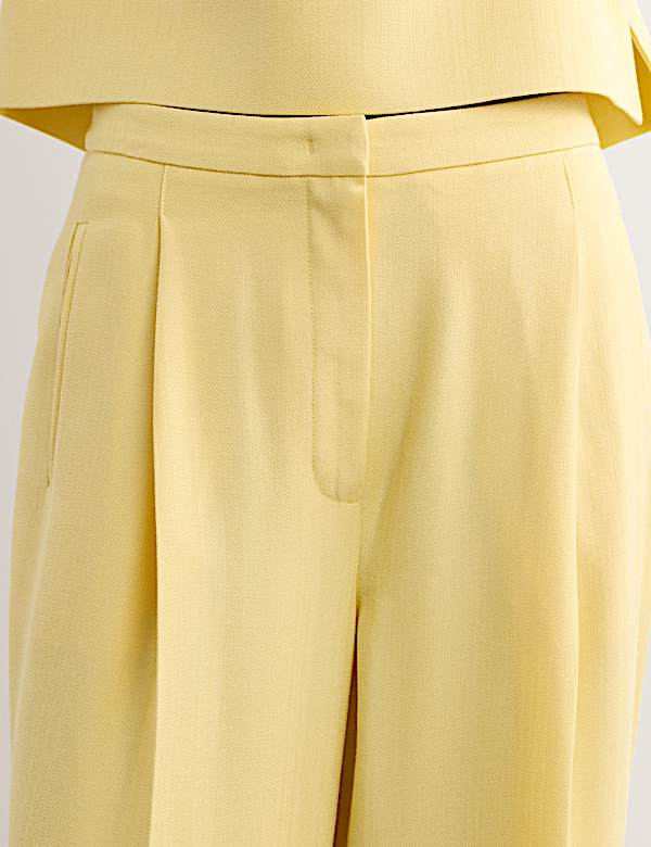 Pleat Front Wide Leg Trousers - IT