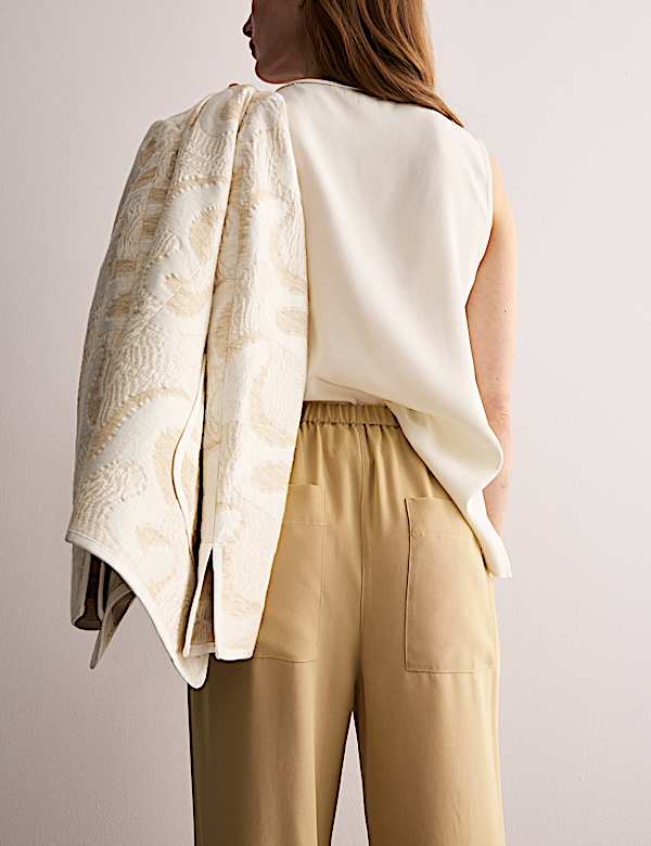 Παντελόνι με φαρδιά μπατζάκια από 100% μετάξι - GR