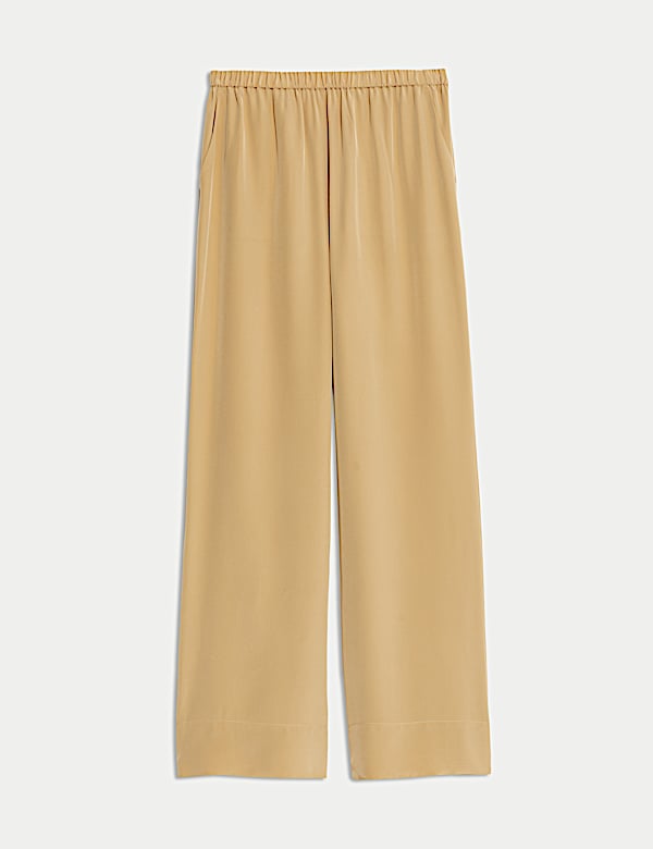 Παντελόνι με φαρδιά μπατζάκια από 100% μετάξι - GR