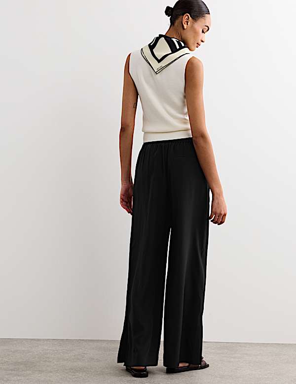 Pure Silk Wide Leg Trousers - ES