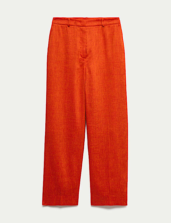 Pantalon coupe fusel&eacute;e en lin avec laine - CA