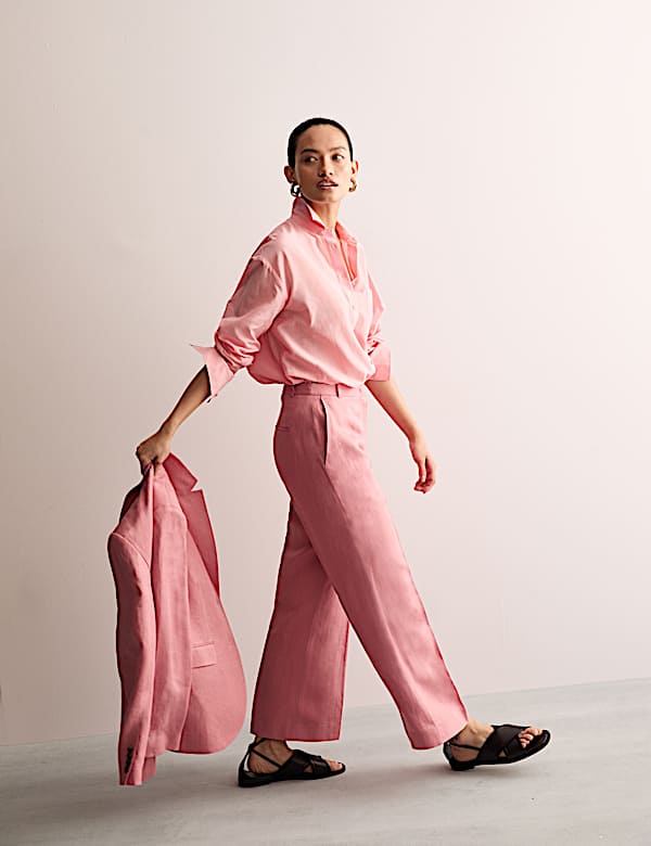 Pure Linen Wide Leg Trousers - ES