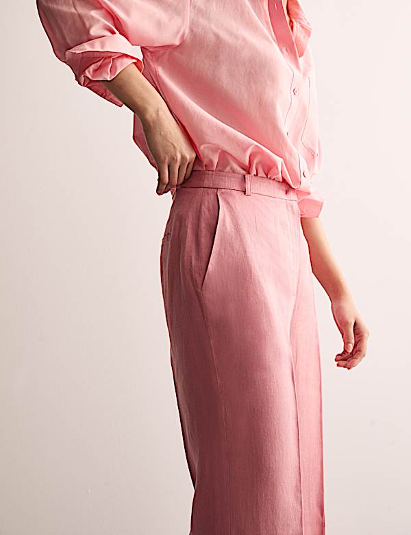 Pure Linen Wide Leg Trousers - ES