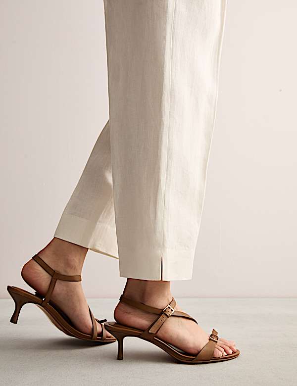 Pure Linen Pleat Front Tapered Trousers - GR