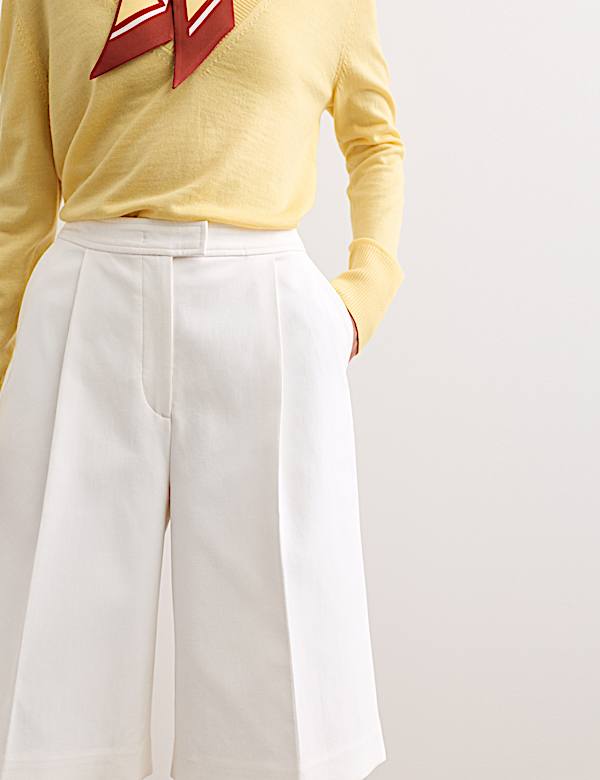 Cotton Rich Pleat Front Tailored Shorts - NZ