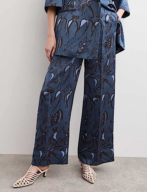 Printed Straight Leg Trousers - ES
