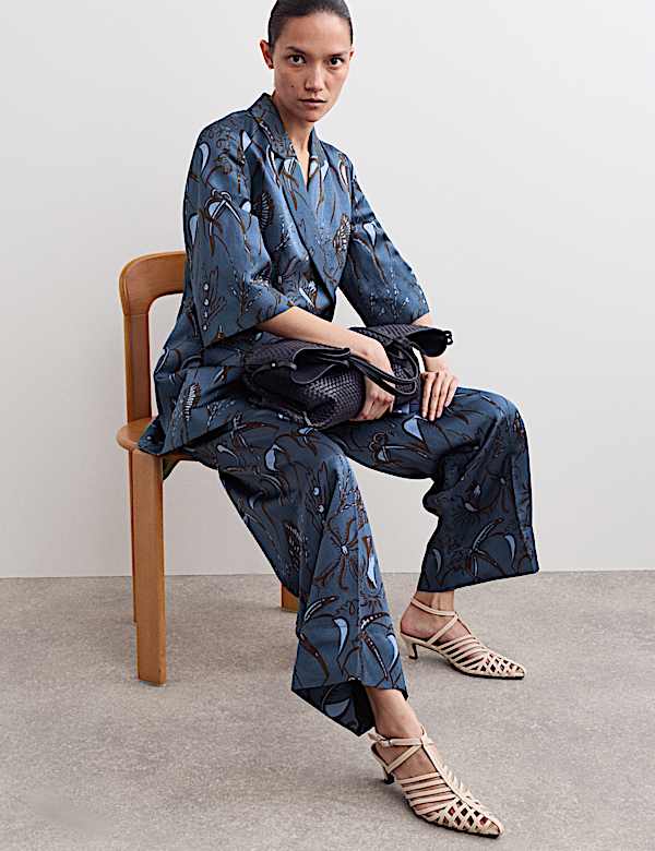 Printed Straight Leg Trousers - ES
