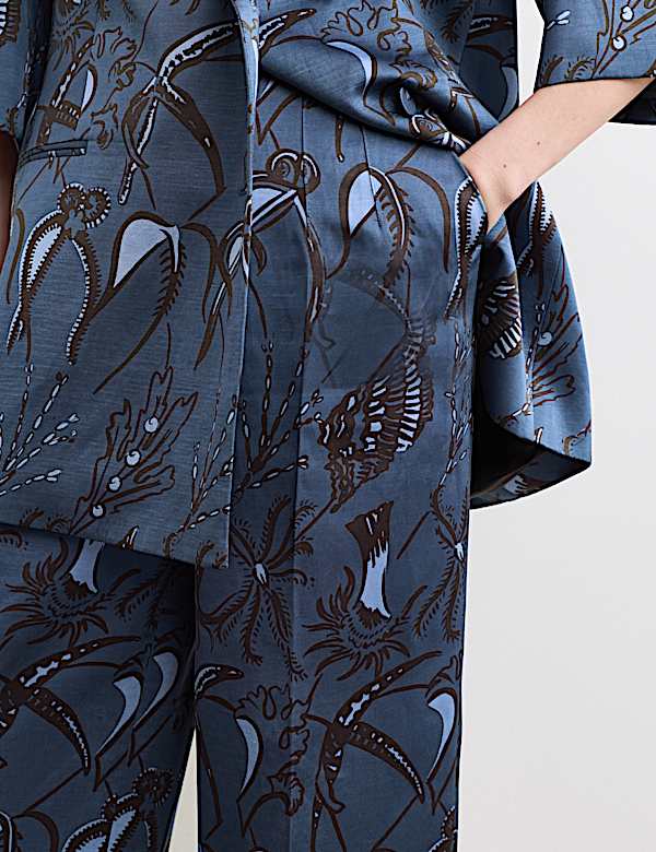 Printed Straight Leg Trousers - ES