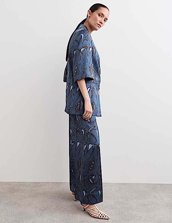 Printed Straight Leg Trousers - ES