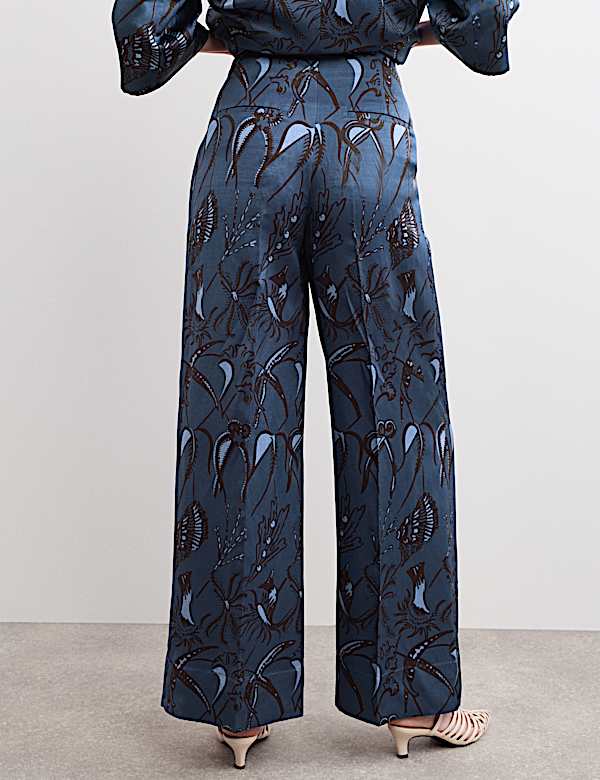 Printed Straight Leg Trousers - ES