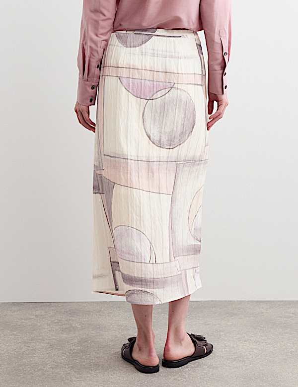 Printed Midi Wrap Skirt - UA