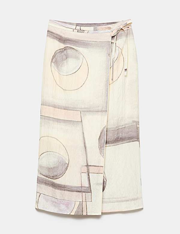 Printed Midi Wrap Skirt - UA