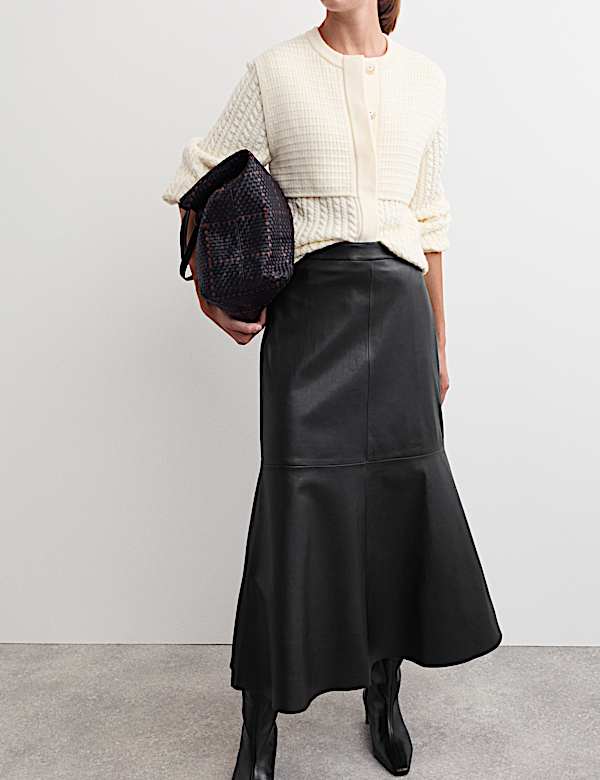 Leather Midaxi A-Line Skirt - ES