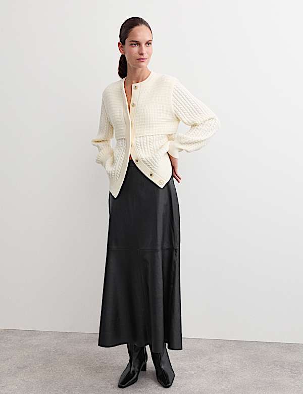 Leather Midaxi A-Line Skirt - ES