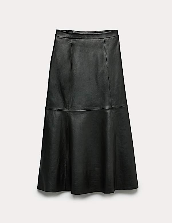 Leather Midaxi A-Line Skirt - ES