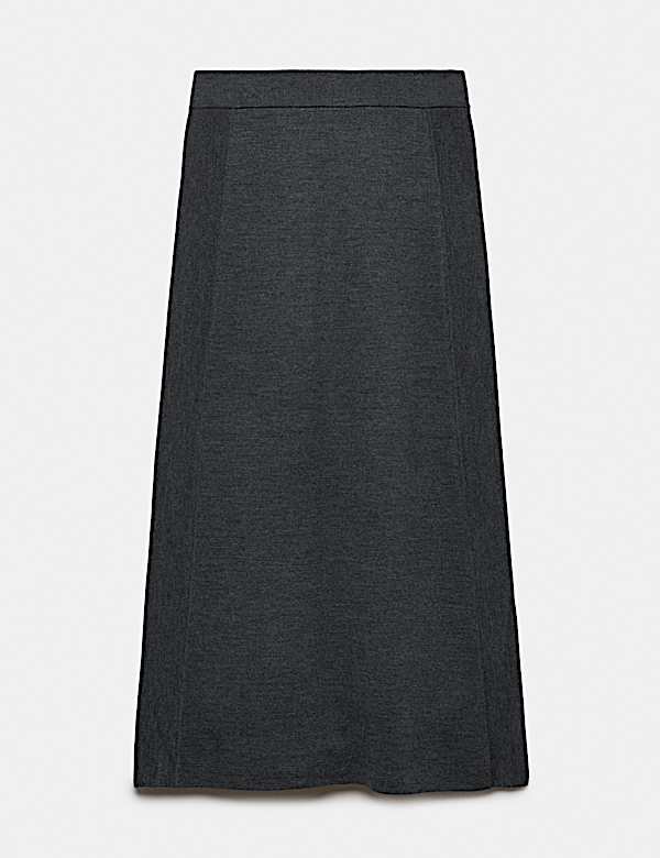 Pure Merino Wool Knitted Column Skirt - IT