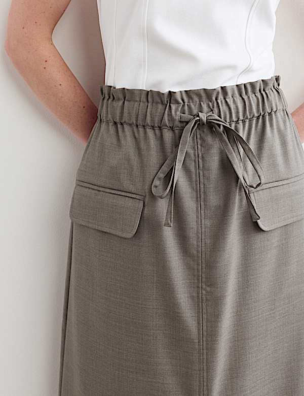 Wool Rich Midi Utility Skirt - NL
