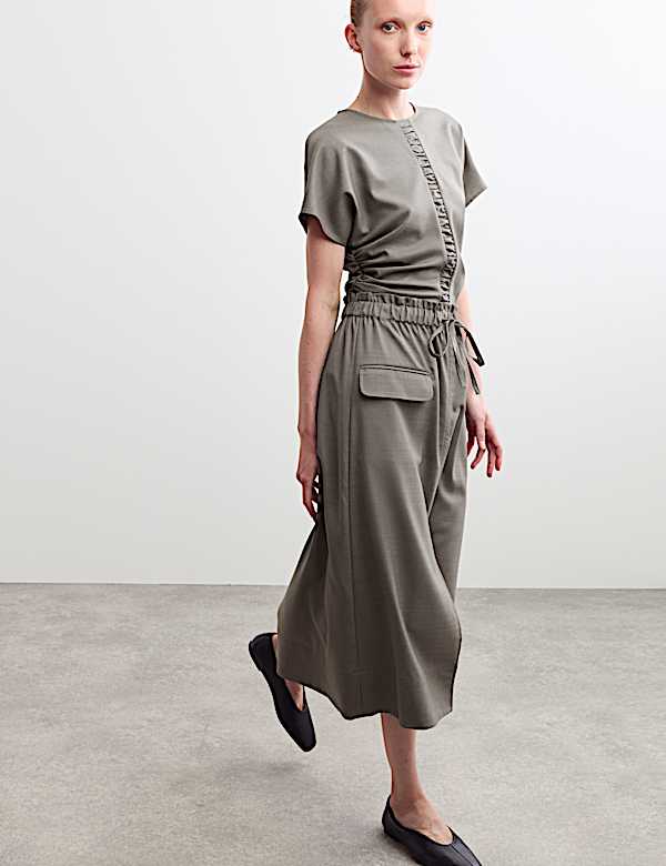Wool Rich Midi Utility Skirt - NL