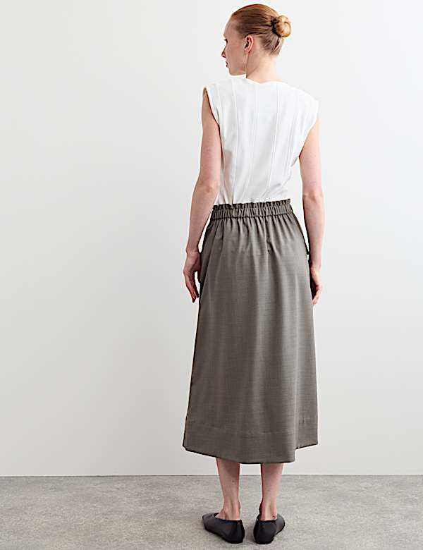 Wool Rich Midi Utility Skirt - NL
