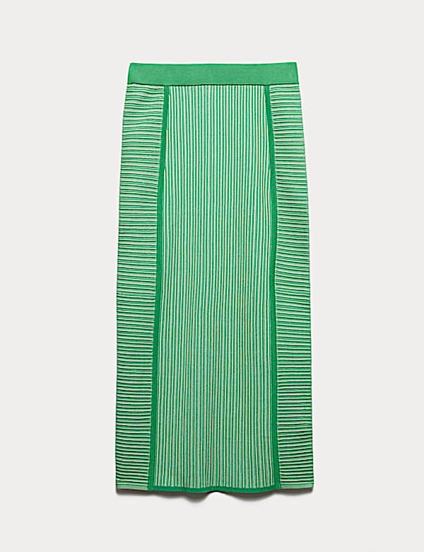Lyocell Rich gestreepte midi-rok - BE