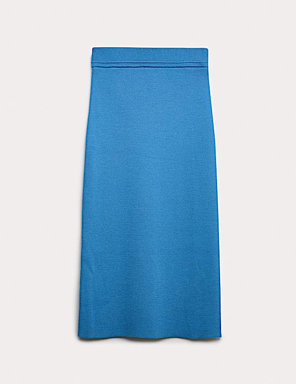 Pure Merino Wool Midi Knitted Skirt - GR