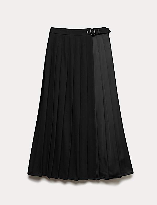 Pleated Wool Kilt Skirt - ES