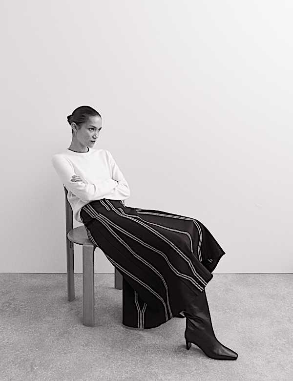 Jersey Embroidered Midi Circle Skirt - AU