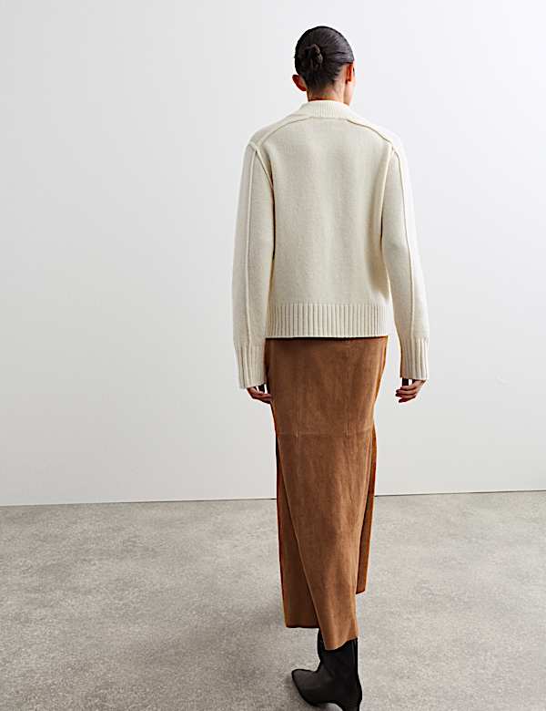 Suede Midaxi A-Line Skirt - AU