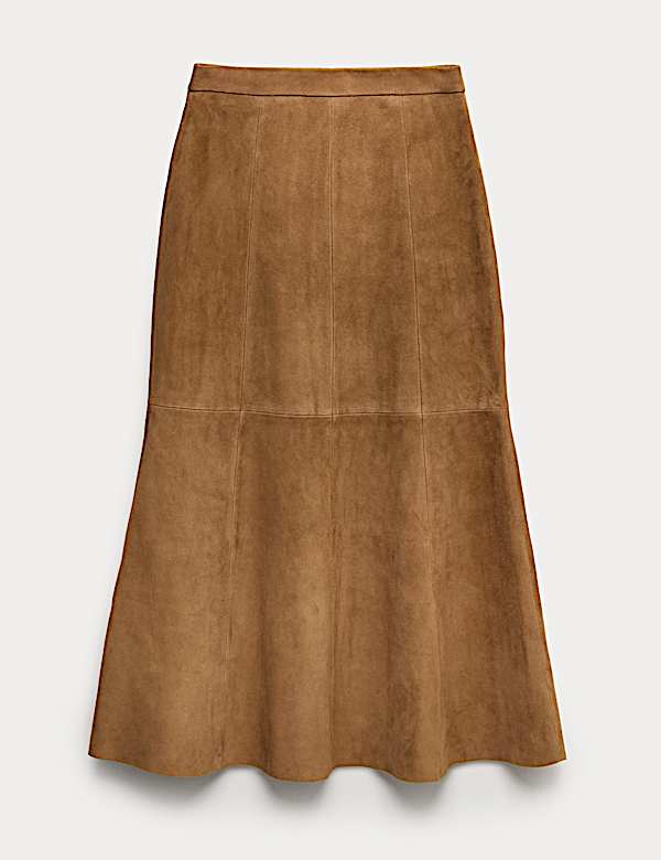 Suede Midaxi A-Line Skirt - AU