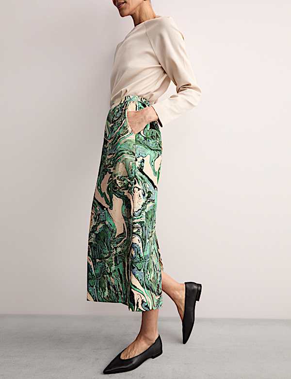 Cotton Rich Printed Midaxi Column Skirt - AU
